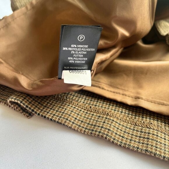 NWT CHRISTIAN LACROIX BROWN CHECK PLEATED SKATER MINI SKIRT- M - Picture 8 of 8